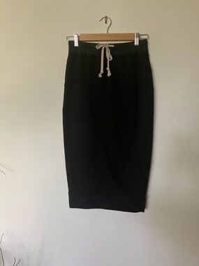 Black Drawstring Pencil Skirt